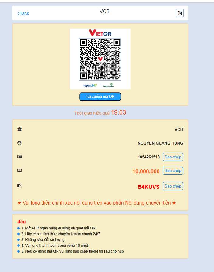 Nạp tiền PG99